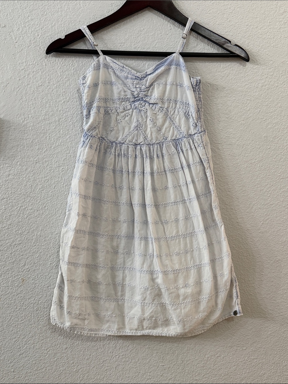 Roxy White and Light Blue Eyelet Sundress for Girls